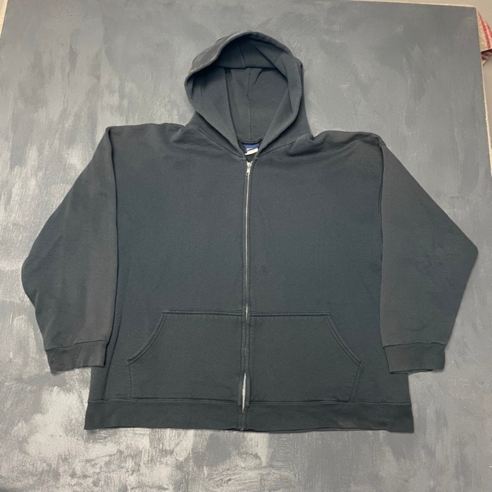 Vintage blank Honors Zip up Hoodie‎ men XXL Black 90s Heavyweight Fleece